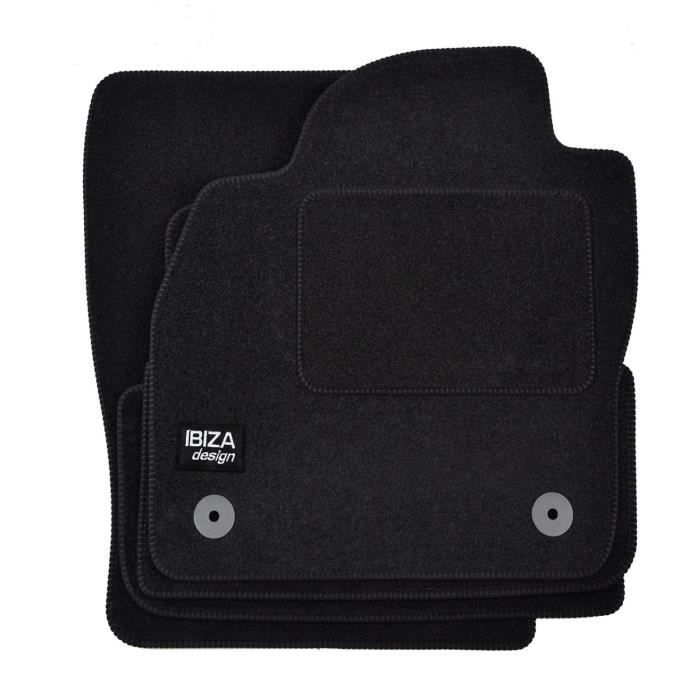 Tapis De Sol - Logo - Seat Ibiza KJ - Velours Noir - 4 Pièces - Antidérapant Et Imperméable