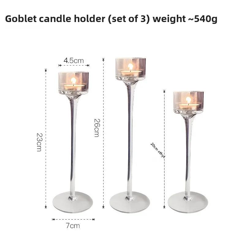 Szklany Świecznik Europejska Romantyczna Kolacja przy Świecach Wysoka Noga Ślub Urodziny Restauracja Wodna Pływająca Świeca Kubek