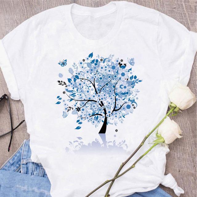 New Butterfly Print T Shirt Women T Shirt Summer Fashion Female Tops Ladies Short Sleeve Graphic Tee Shirts Woman Cute T-Shirts