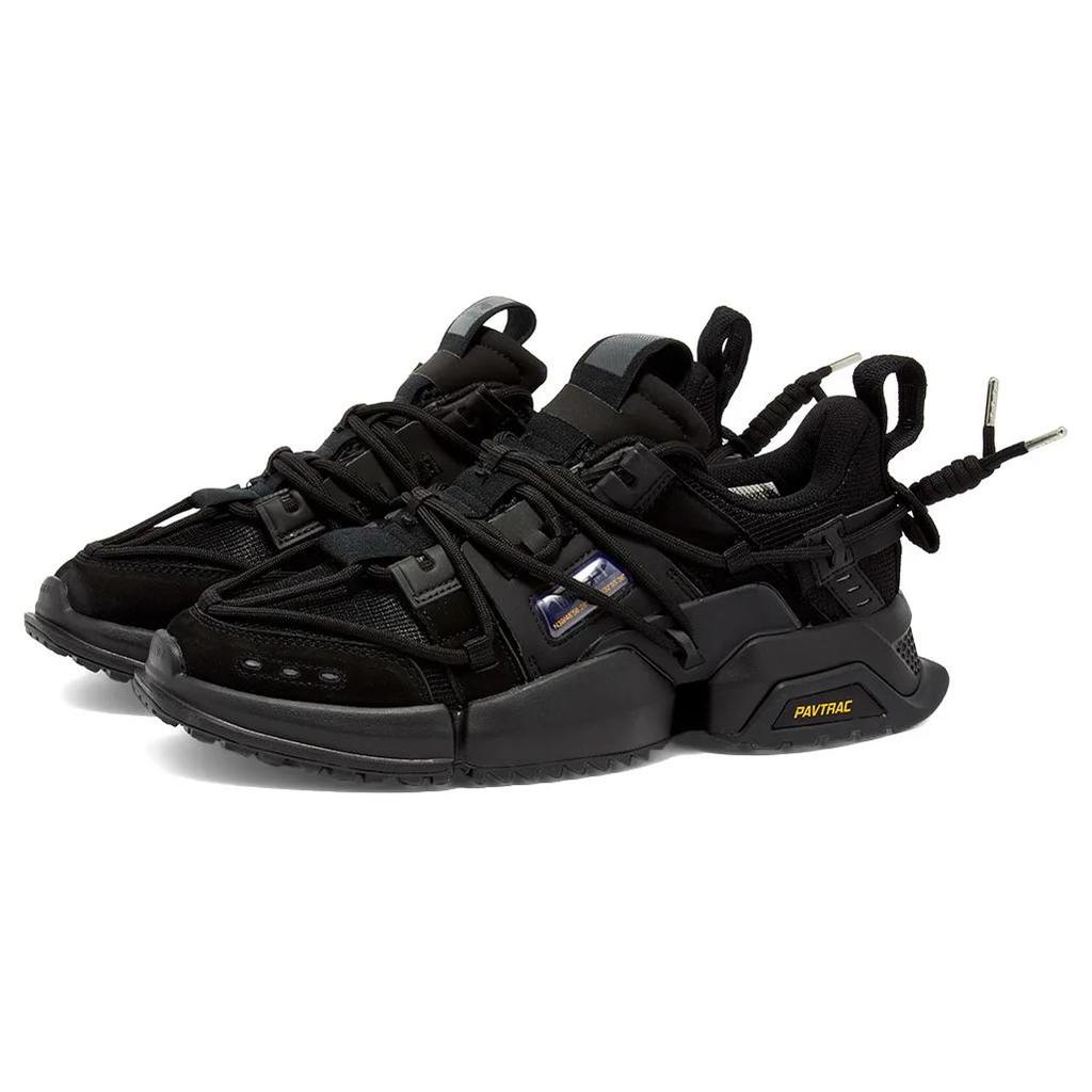 New LiNing Pan Gu Trek Slip Resistant Lightweight Wear Resistant Low Top Chunky Sneakers Men's Black AGLP075-7