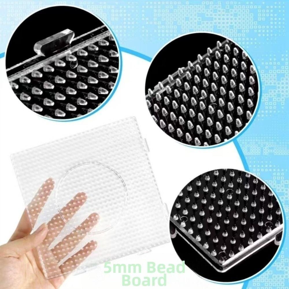 4Pcs 5mm Beads Fuse Beads Pegboards DIY Melting Beads Boards Perler Beads Boards Educational Toys