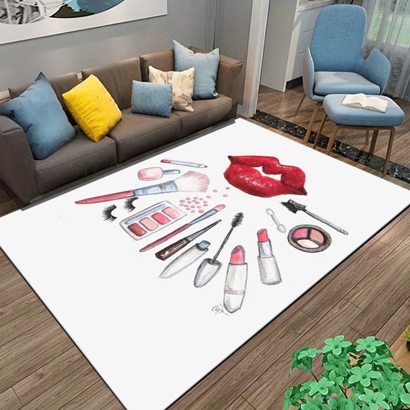 Make-up Cosmetica Mode Tapijt Wasbare Vloerkleden voor Slaapkamer Woonkamer Huisdecoratie Antislip Vloermat Bank Salontafel Vloerkleed 80x120cm