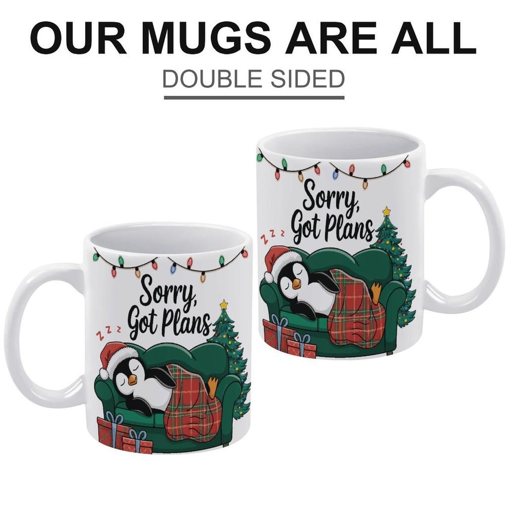 1pc 11oz blank ceramic coffee mug, double-sided printed cup, glossy coating, durable shape, daily drink companion for coffee and hot tea