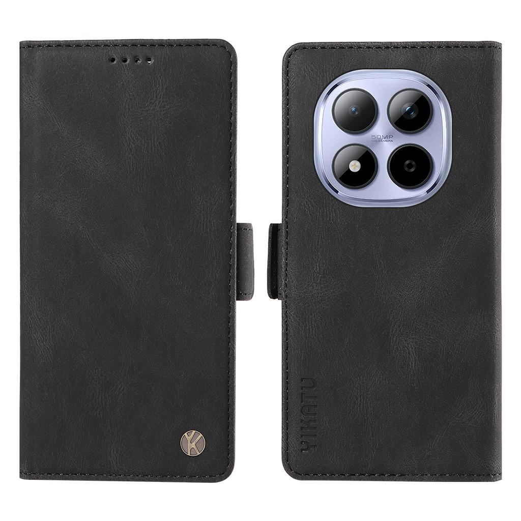 Pro Xiaomi Redmi Note 15 Pro 5G (Globální) Kožené pouzdro YIKATU YK-005 s povrchem na dotek, peněženkové pouzdro na telefon