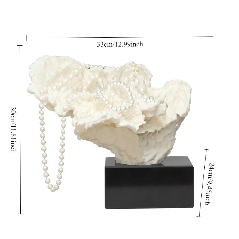 Creativity Resin Artificial Coral Artificial Coral Handicraft Furnishings White Marble Base Home Decoration Ocean Corals Model