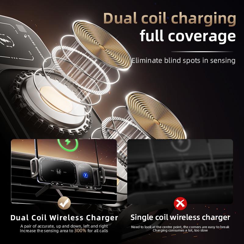 Car Foldable Phone Holder Wireless Charging Phone Mount Intelligent Induction Electric Rotation for Samsung IPhone Xiaomi Z Fold
