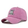 Vintage Cat Embroidery Baseball Cap - Distressed Adjustable Dad Hat For Women/Men Unisex Streetwear Cap