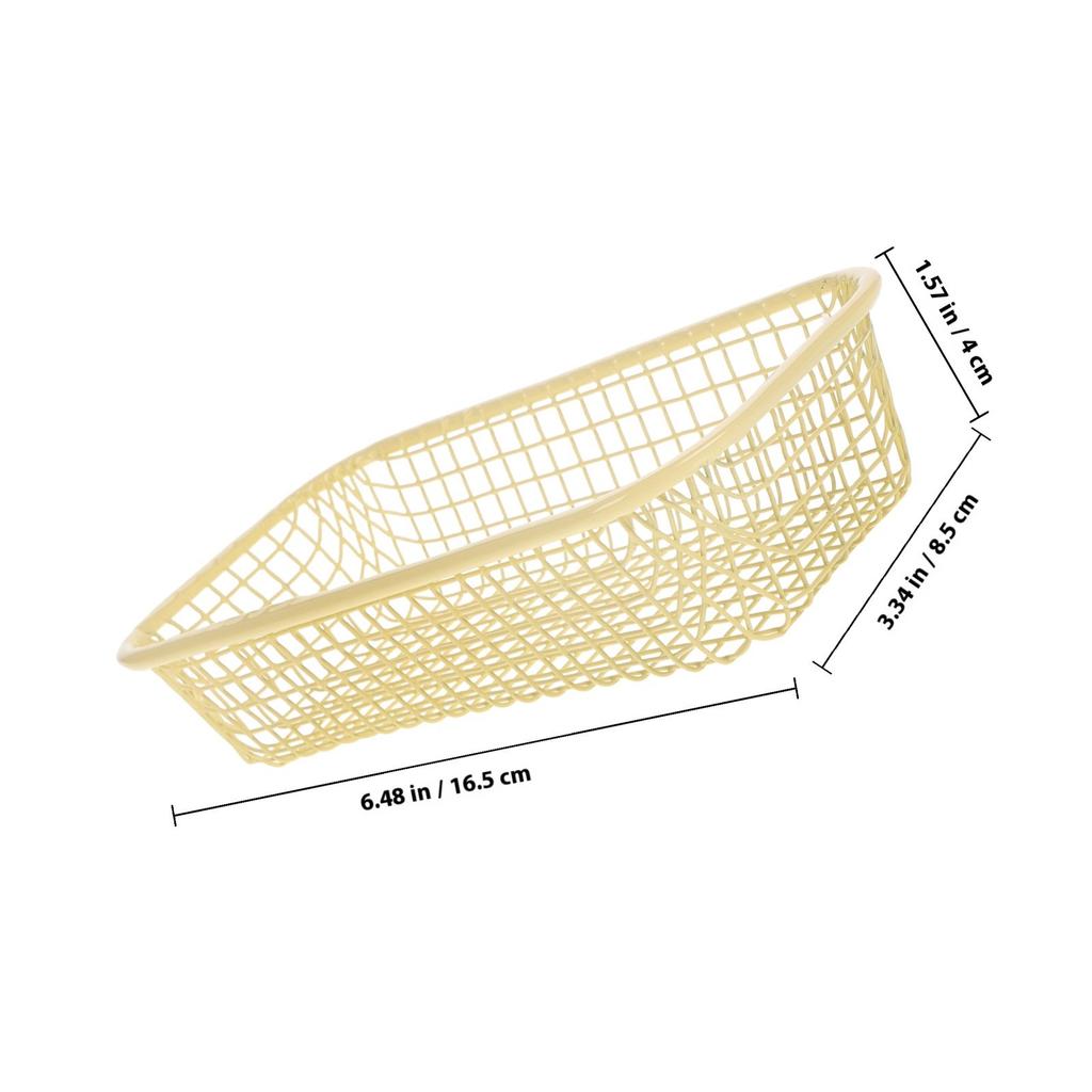 Wire Iron Storage Basket Decorative Metal Organizer Tray Small Holder for Desk Kitchen Bathroom Utensils Container Breathable