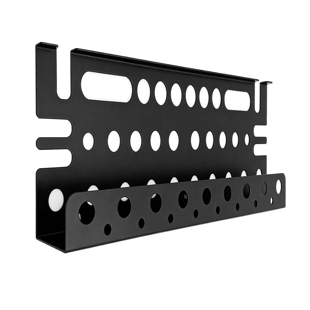 Screwdriver Holder Heavy Duty Carbon Steel Wall Mount Harmmer Pliers Organizer Rack for Workshop Garage Black