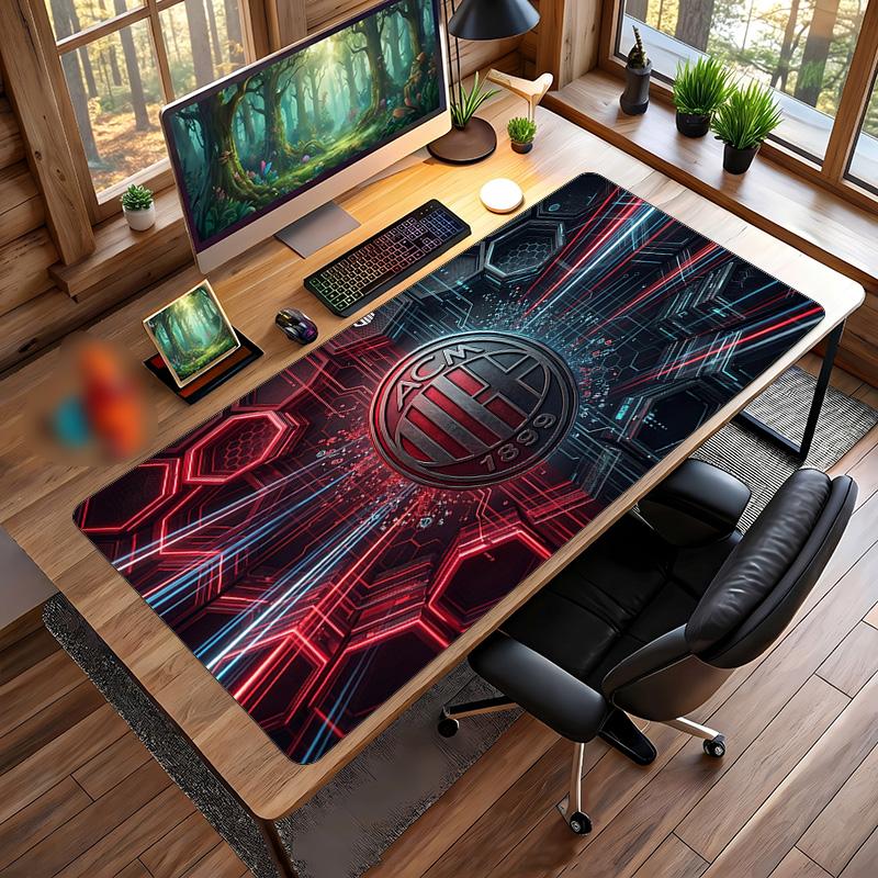 AC Mailand Bedrucktes Großes Mauspads, Rutschfeste Weiche Gummi Gaming Schreibtischmatte für Büro Laptop Computer Dekor