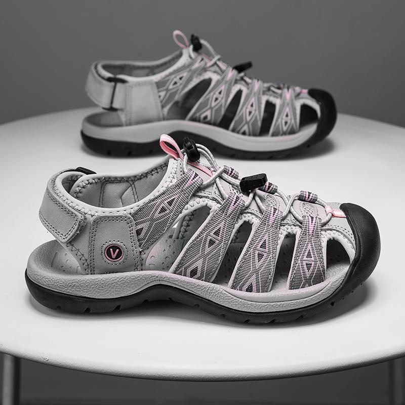 Neue Sommer-Damensandalen aus echtem Leder, Mode-Design, Damen-Sneakers, weiche Sohle, Outdoor-Damensandalen für den Strand, Große Größe 42