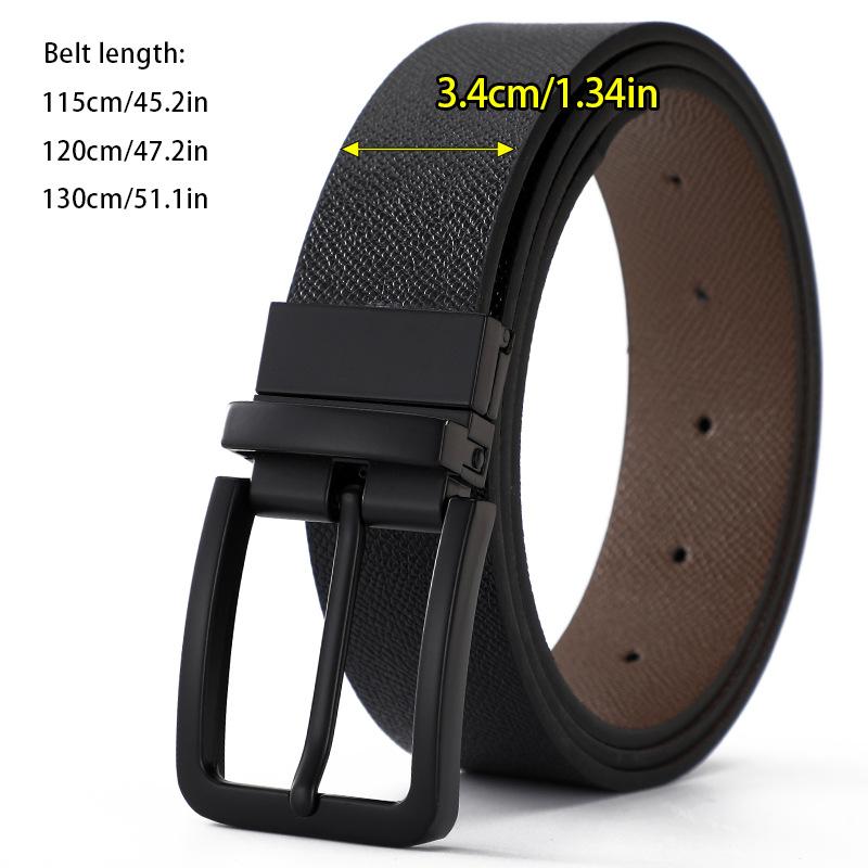 Rotatable Pin Buckle Double-Sided Belt Men'S Belt High-End Urban Leisure Belt