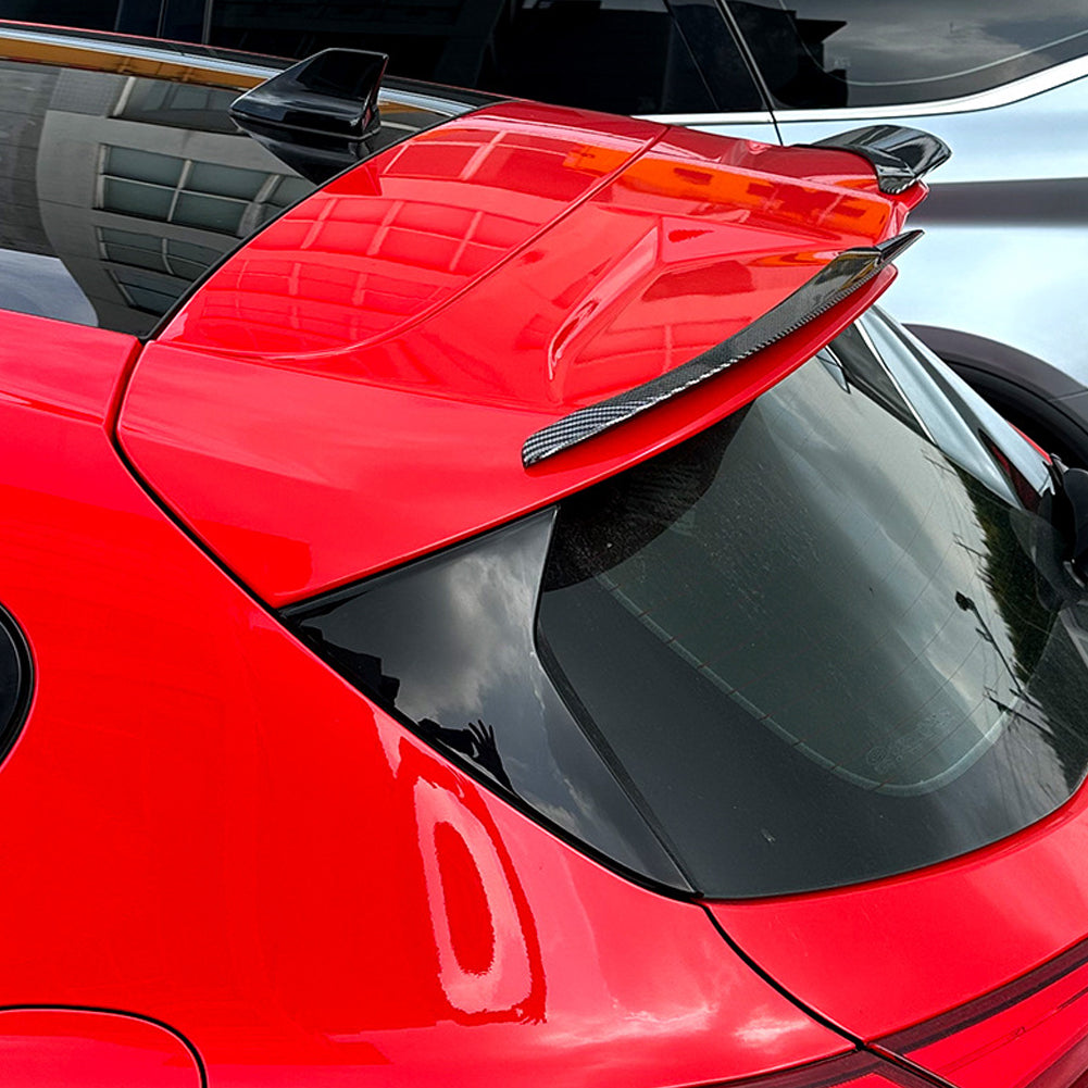 2 Stück Auto Heckspoiler Verlängerungslippe Flossen Heckflügel Carbon Fiber Auto Dachspoiler Für Ford Focus ST Line Fließheck 2019-2024