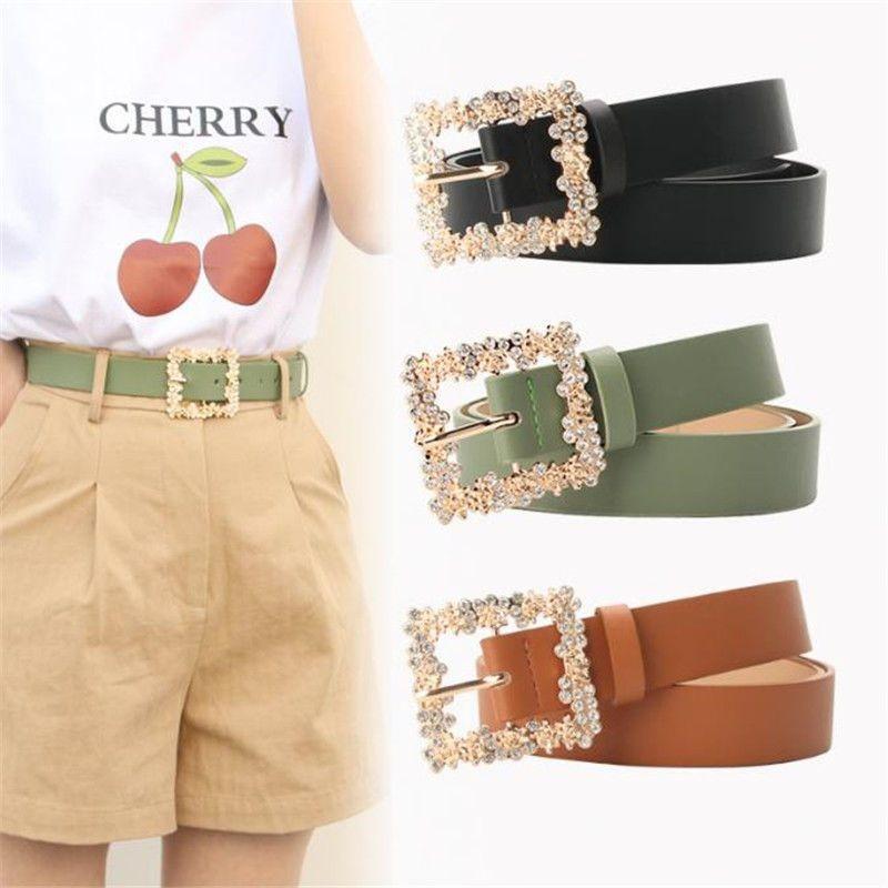 Elegant Alloy Gemstone Embellished Buckle Belt For Dresses In Versatile Colors