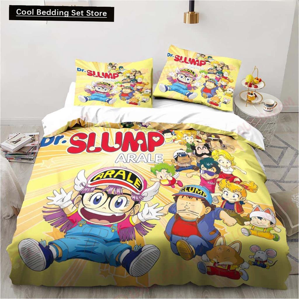 3D Cartoon DR S-Slump Arale 2/3pcs Bedding Set Sheet King Twin Double Child Bedding Set Mircofiber or Polyester Duvet Cover Sets