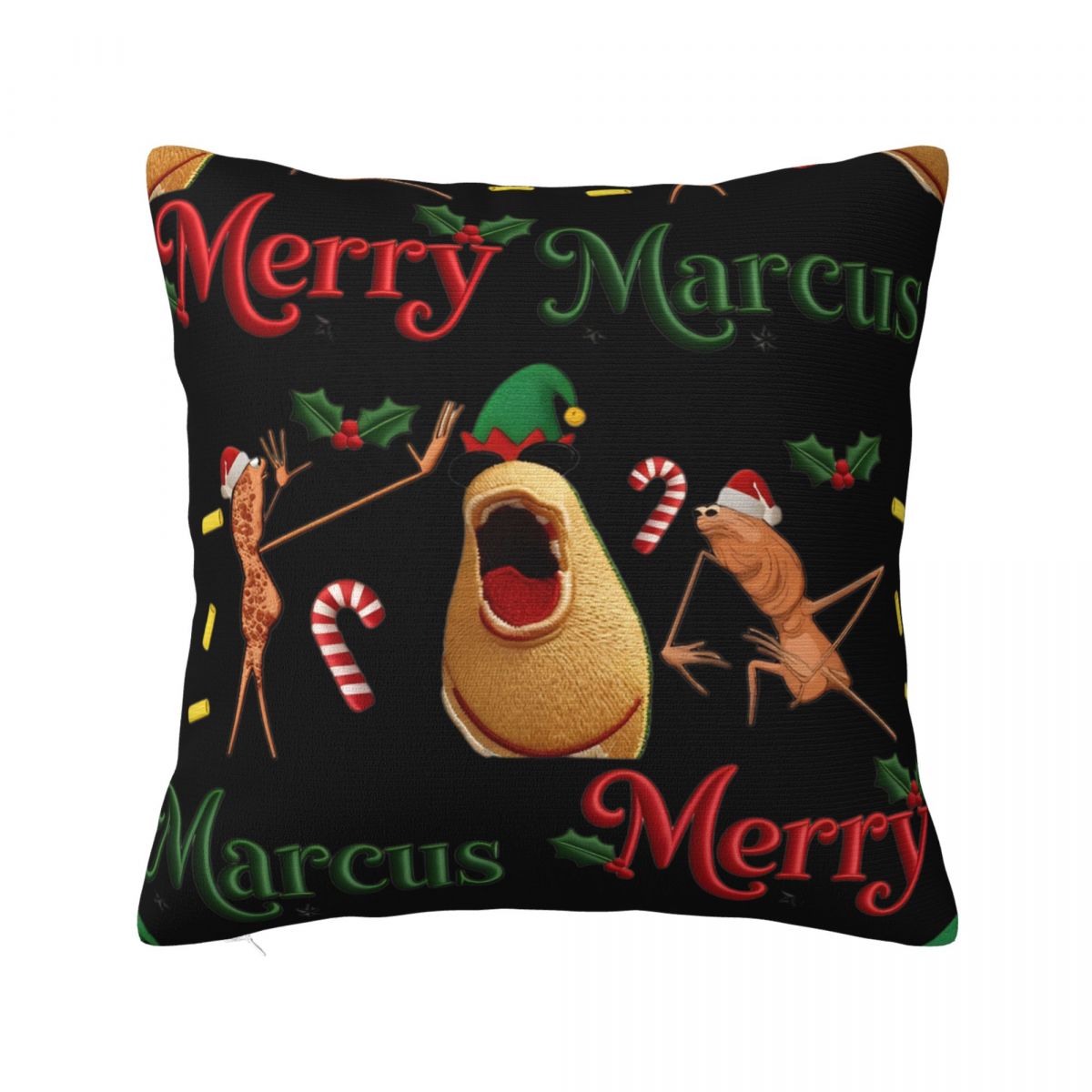 Marcus The Worm Meme Square Pillow Cases Rigatoni Pasta Cushion Covers Customized Decorative Pillowcover for Sofa 45x45cm 30cm x 30cm