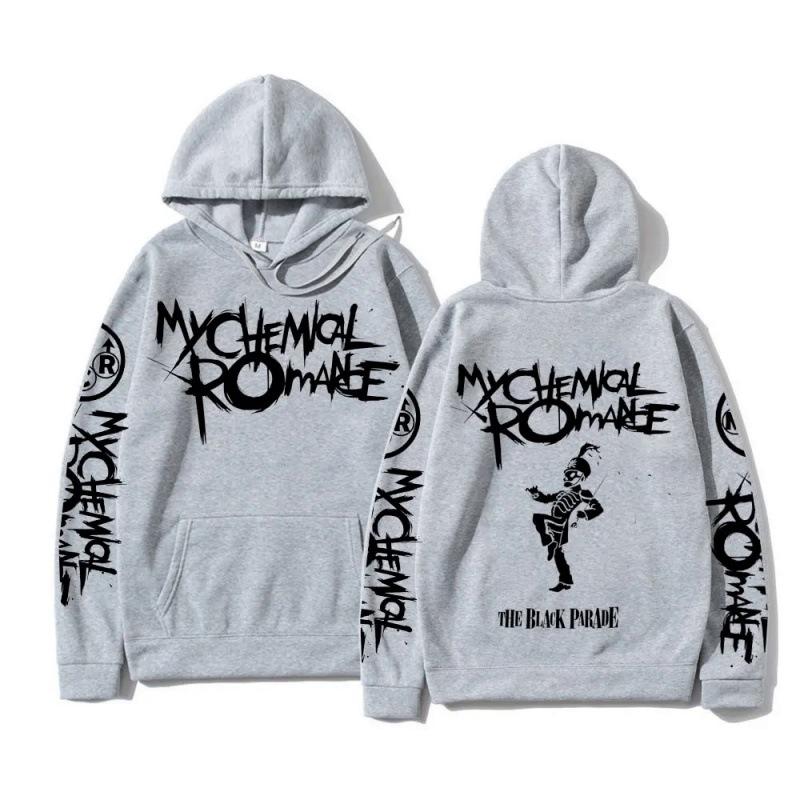 My Chemical Romance Double Sided Graphic Hoodie Winter Oversized Fleece Casual Male Sweatshirts Long Sleeve Band Printing Unisex Tops