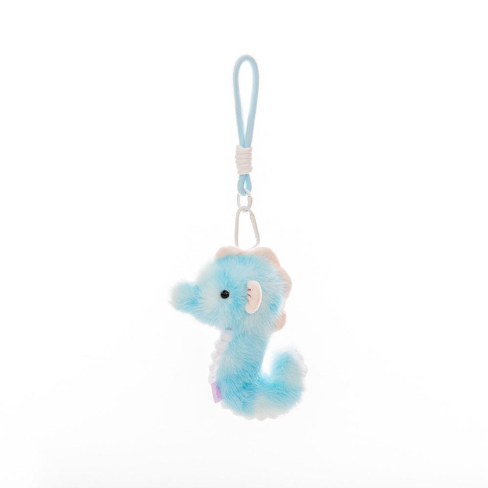 Starfish Ocean Animal Plush Keychain Soft Fluffy Whale Keyring Cute Seahorse Pendant  Birthday Gift