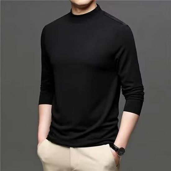 

Мужская универсальная водолазка: Футболка со средней горловиной и длинными рукавами на осень/зиму 5XL чёрный