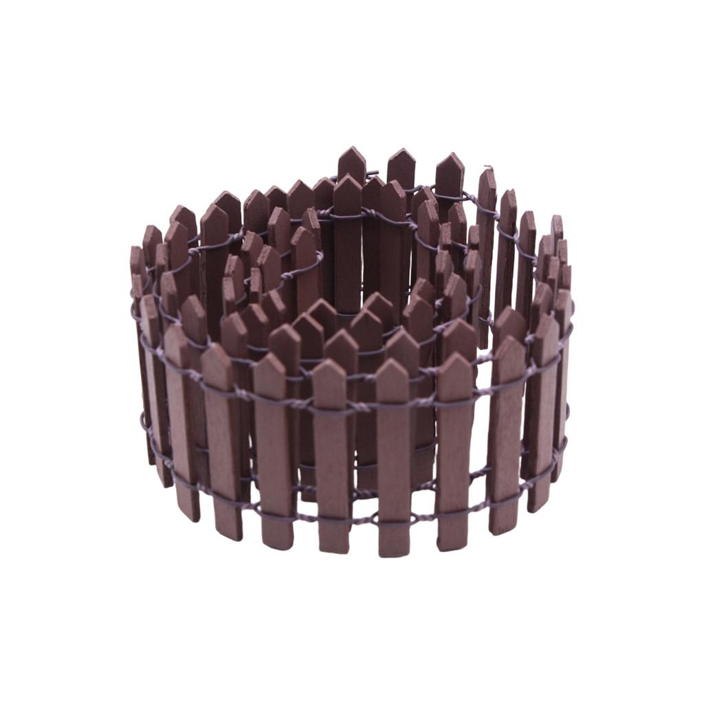 Simulation Wood Miniature Fence Model Figure for Kids Creative RolePlay Doll House Garden Theme Scene Setting Furniture