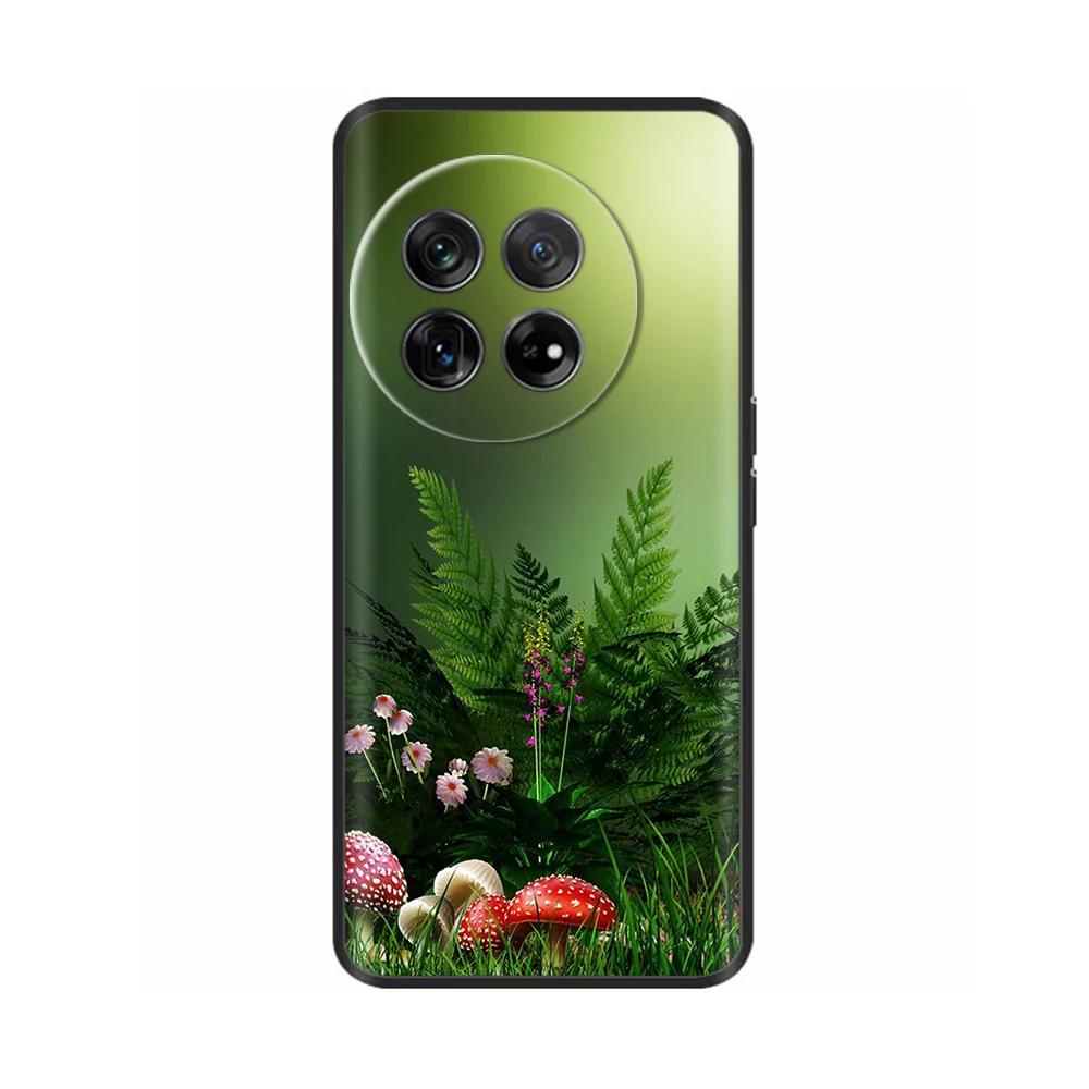 Painted Cover For OnePlus 12 Case Black Silicone Soft Luxury Phone Back Cover For One Plus 12 OnePlus12 5G Fundas Cases Hoesje