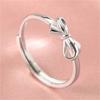 Sweet Bow Index Finger Rings For Women Mini Bowknot Design Simple Plain Opening Ring Gift For Girl Jewelry Accessories
