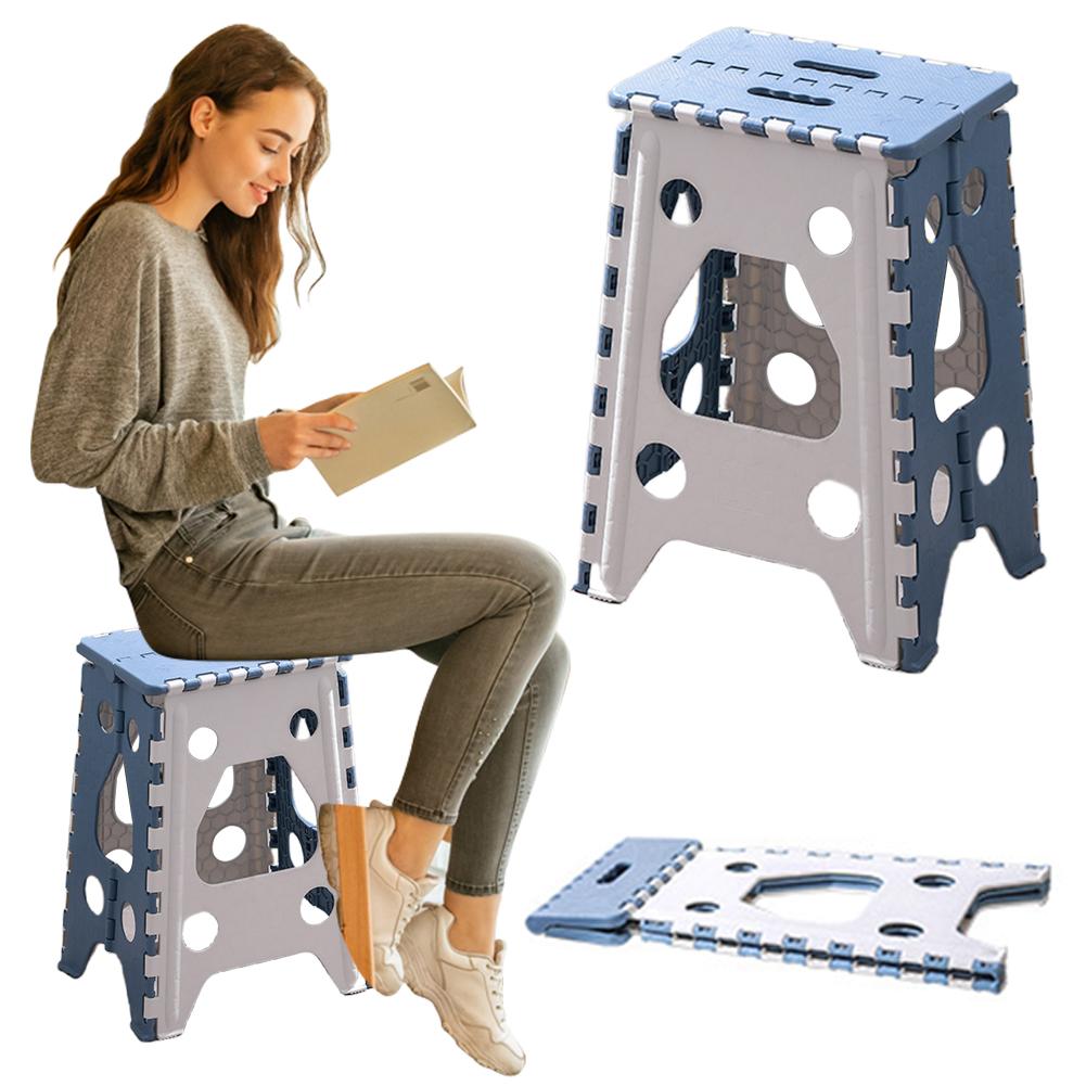 Portable Folding Step Stool 18 Inch Folding Plastic Stool Is Suitable For Non-slip Step Stool In Kitchen Bathroom Outdoor Concer