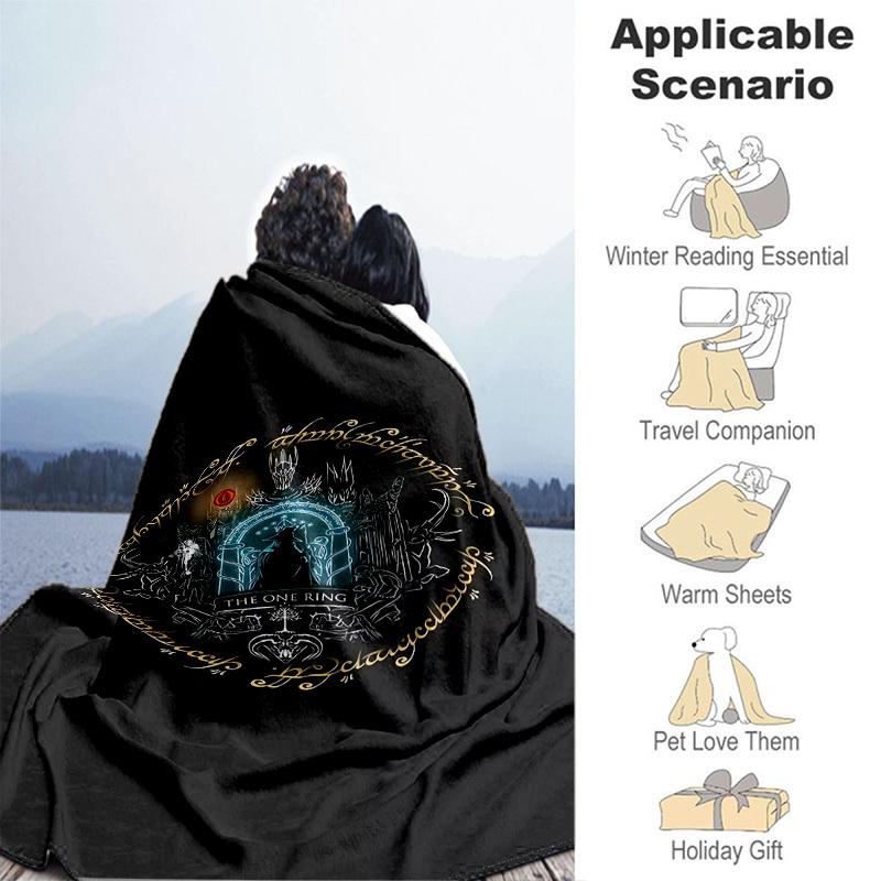 1pc The One Ring Cartoon Blanket,Portable Throw for Travel & Camping, All Season Cozy Blanket,Ideal Gift