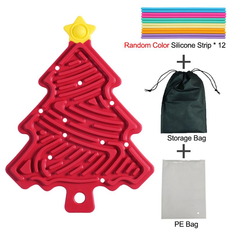 3D Silicone Texture Stress Relief Toy Puzzle Portable Fine Motor Skills Busy Board Christmas Activity Design Tree Shape