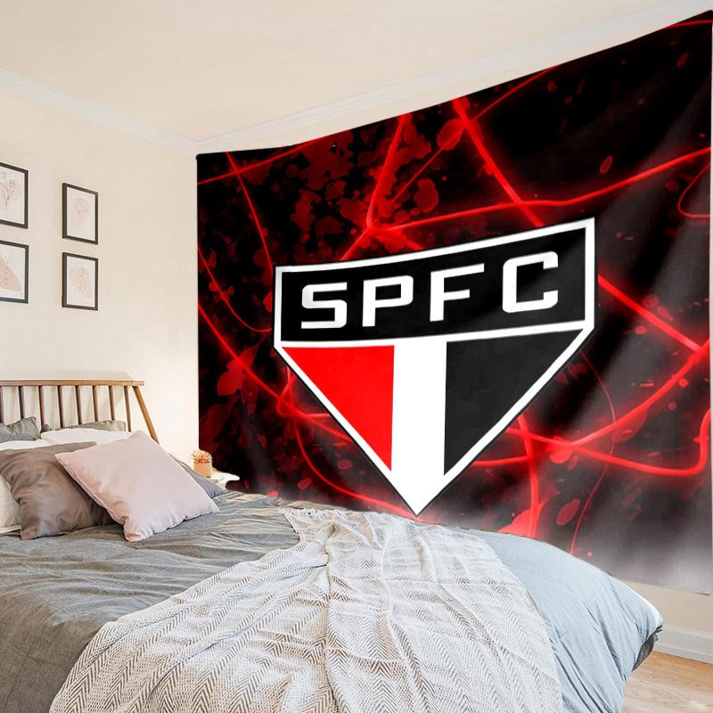 1PC Sao Paulo Fc Crest Tapestry Hanging for Bedroom,Livingroom, Playroom,Decor Art Room Wall Tapestry Holiday and Birthday Gifts