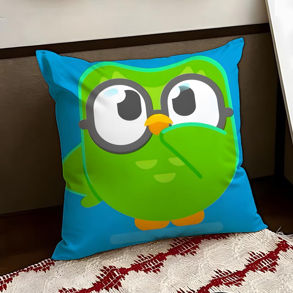 APP DDuolingo Cushion Cover Reversible Soft Durable Pillow Cover Home  Car MultiScene Use for Daily Comfort