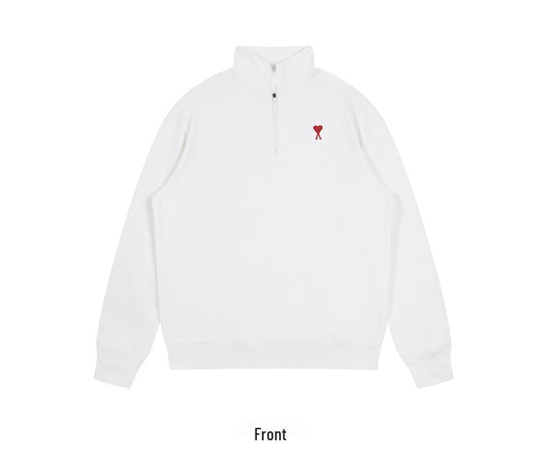 Men's Embroidered Half-Zip Stand Collar Hoodie 2024 - Comfortable, Versatile & Stylish for Autumn