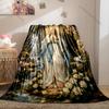 1PC Virgin Mary with Doves Print Blanket Warm Soft Fluffy Kids and Adult Sofa Bed Throw Blanket Outdoor Travel Camping RV