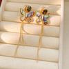 18K Gold Plated Zircon Butterfly Tassel Ear Clip - Exquisite, Light Luxury Earrings