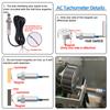 AC 220V 4 Digital LED RED Tachometer RPM Speed Meter+Hall Proximity Switch Sensor NPN