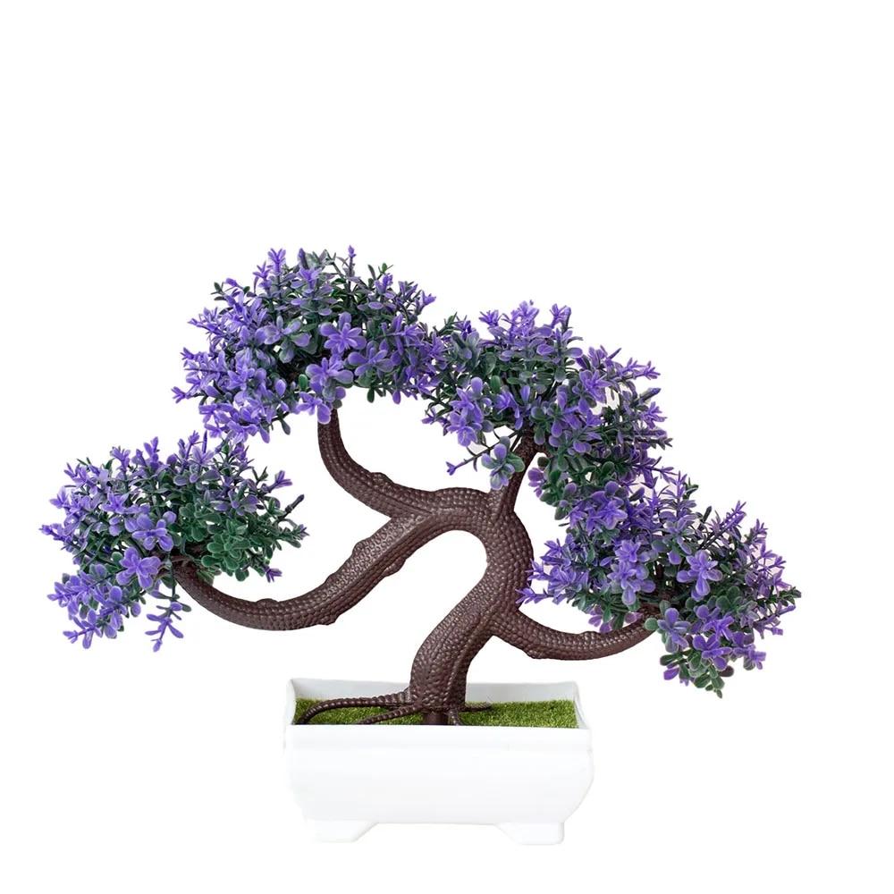 Artificial Plants Bonsai Small Tree Pot Fake Plant Flowers Potted Ornaments For Home Wedding Festival Decoration Accessories
