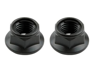 POSH M10 911510-K2 Motorcycle Goods Flanged Lock Nut Stainless Steel P1.25 Black