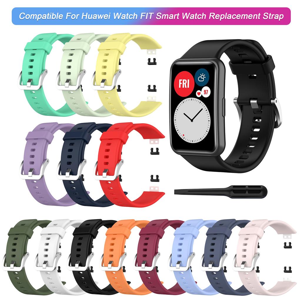 Silicone Sport Watch Band Strap Soft Breathable Wrist Band Replacement Compatible for HUAWEI Watch FIT