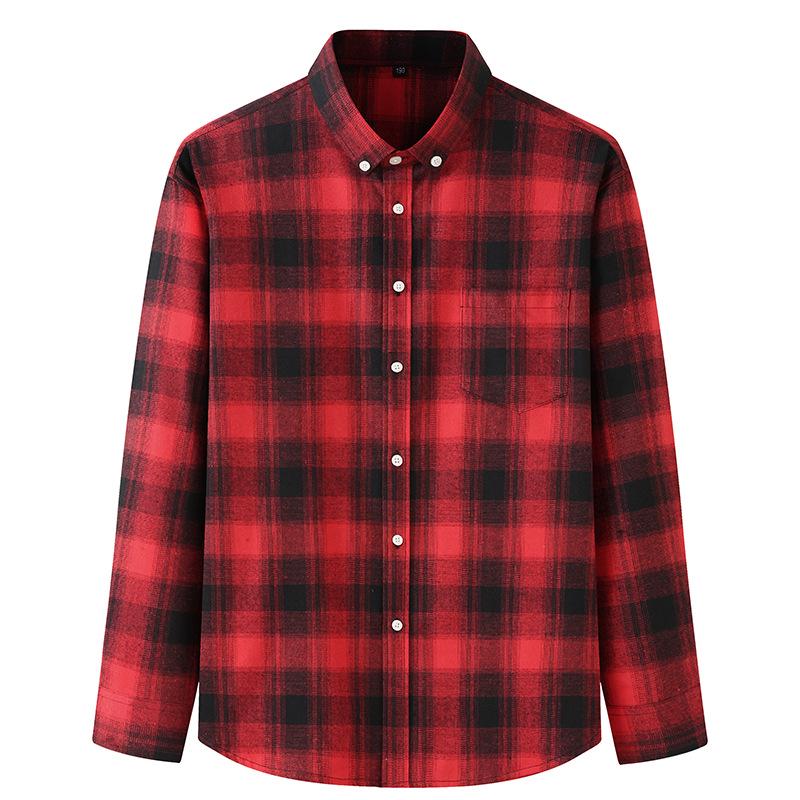 Camicia a quadri in flanella a maniche lunghe da uomo taglie forti Autunno/Inverno