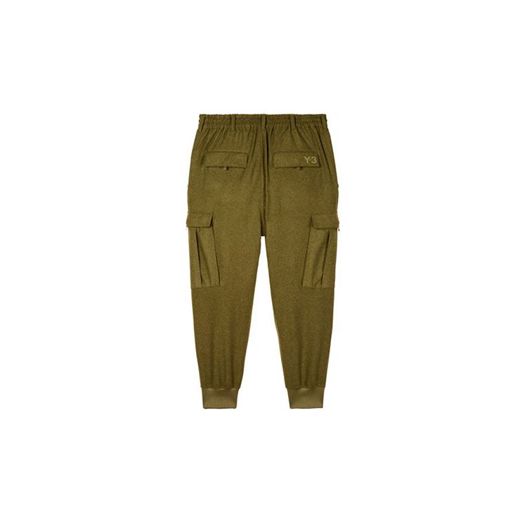 Y-3 FW22 Solid Color Drawstring Cargo Pants Men Pants Green HT4476