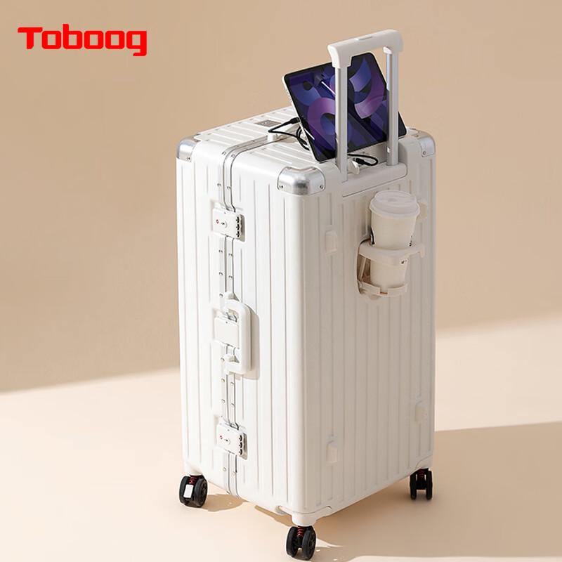 TOBOOG USB Charging Luggage with Cupholder 28 inches