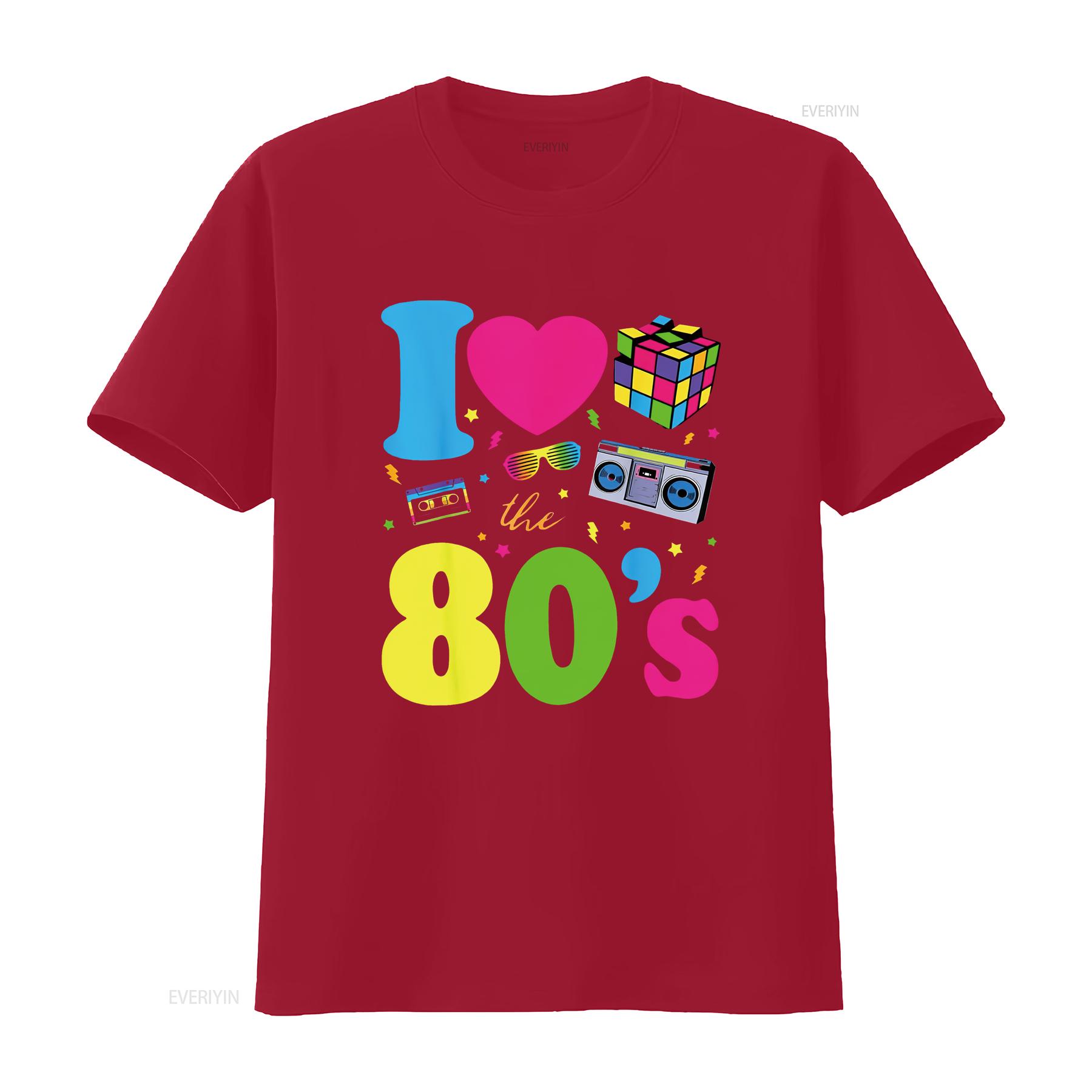 

I Love The 80S T Shirt Clothes For Women vintage Washed Comfortable designer clothes fashion Slightly Breathable Unisex Casual S