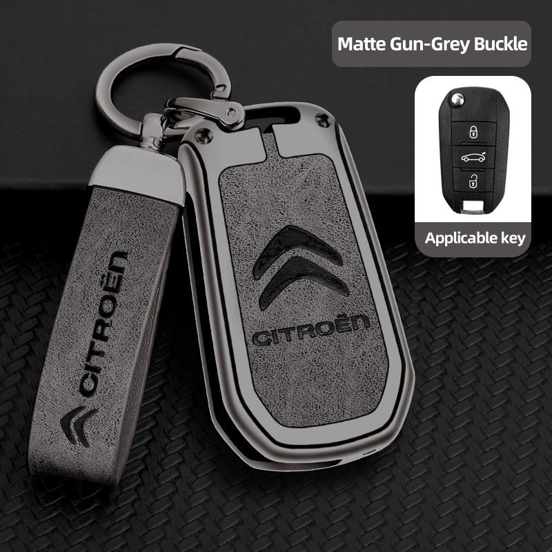 Zinc Alloy Car Key Case Cover Citroen C4 C5 C3 C1 C2 C6 C8 Picasso Berlingo VTS Xsara C-Crosser C-Elysee Jump KeyChain Metal Key