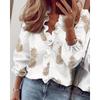 Long-Sleeved Ruffled Shirt for Women Long Sleeves Ruffles V-neck Shirt Shirt