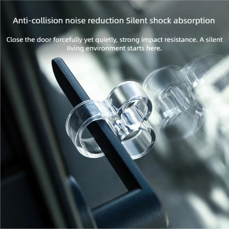 Invisible Door Bumpers Noises Reduction Quiet Stoppers Reusable Wall Guard for Glass Wooden Door Protecting