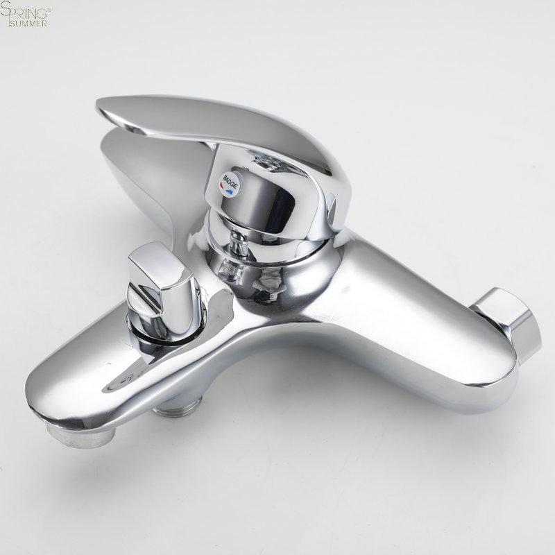 Modern Wall Bathtubs Tap Sets  Single Handle Bidet Shower Mixer S14 Tubs Faucet Chrome  Bath Shower Faucets