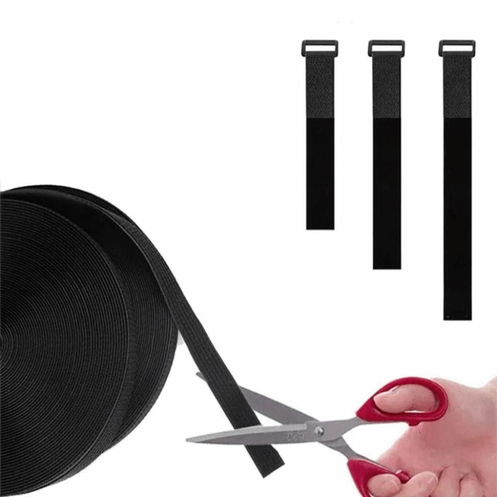 Free Cut Length Hook Loop Straps Reusable Adjustable Fastening Straps Cord Straps  Home Office