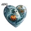 Halloween Keychain Party Favors Ghost Keychain Spooky Pumpkin Keyring Pendant Decorative Car Rearview Mirror Pendants Cute Heart Bag Charm
