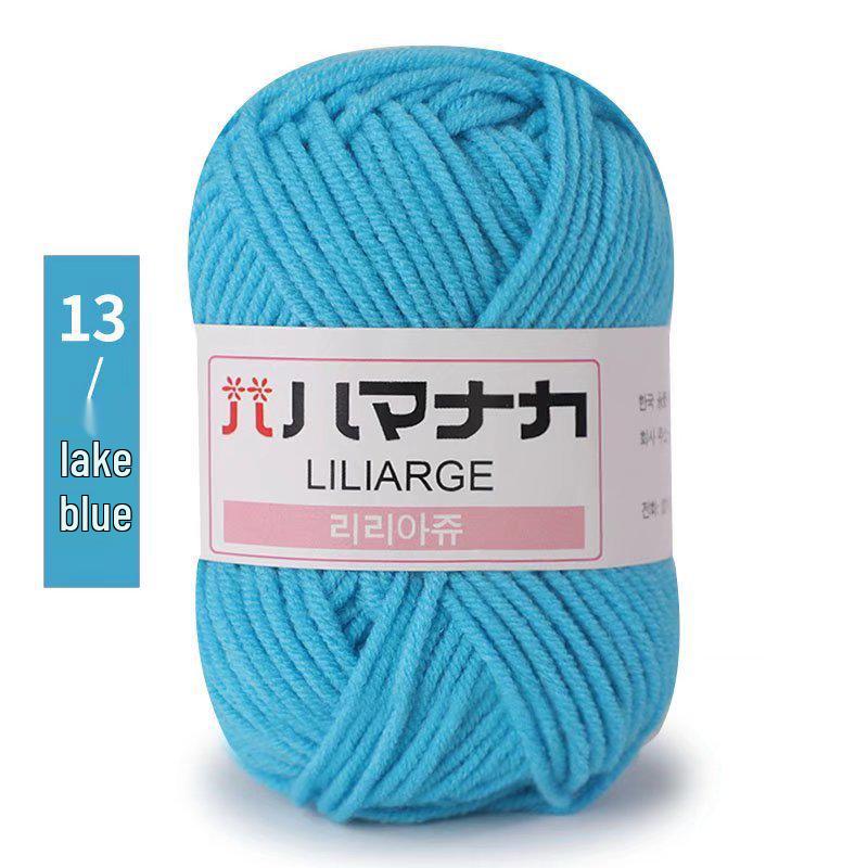 4-Strand Milk Cotton Yarn: DIY Yarn Ball for Medium Thickness Knitting Projects - Perfect for Dolls, Cushions, Blankets, and Baby Items