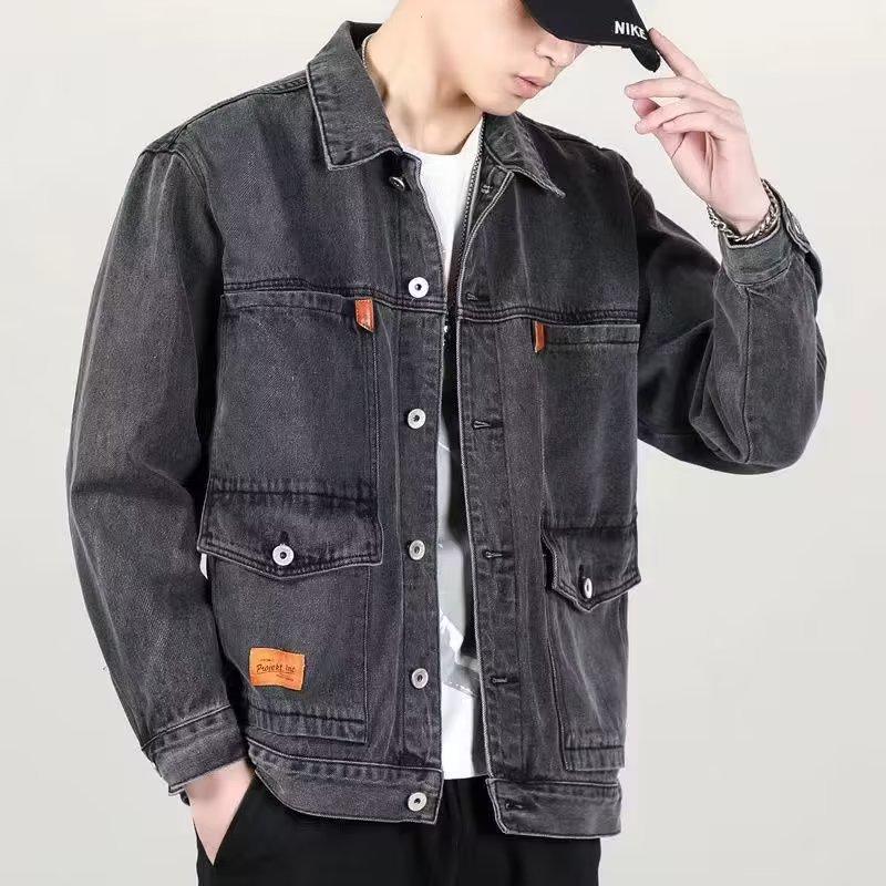 Men's Wear-Resistant Denim Work Jacket for Spring and Autumn